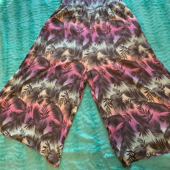 Torrid Tropical Midi Smocked Jumpsuit Size 2 - Picture 8 of 8